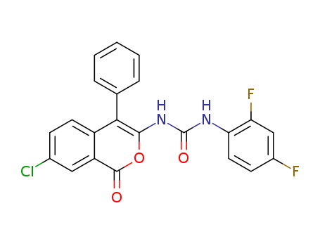 Urea,  N-(7-chloro-1-oxo-4-phenyl-1H-2-benzopyran-3-yl)-N'-(2,4-difluorophen  yl)-