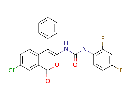 Molecular Structure of 142256-18-6 (Urea,
N-(7-chloro-1-oxo-4-phenyl-1H-2-benzopyran-3-yl)-N'-(2,4-difluorophen
yl)-)