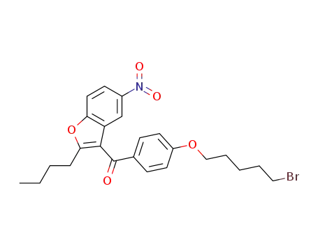 Molecular Structure of 141645-37-6 (Methanone,
[4-[(5-bromopentyl)oxy]phenyl](2-butyl-5-nitro-3-benzofuranyl)-)
