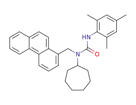 Molecular Structure of 138073-74-2 (Urea,
N-cycloheptyl-N-(1-phenanthrenylmethyl)-N'-(2,4,6-trimethylphenyl)-)