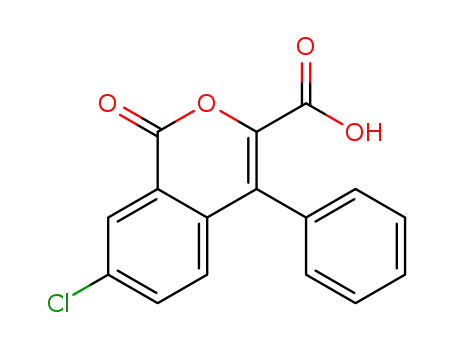 Molecular Structure of 142256-49-3 (1H-2-Benzopyran-3-carboxylic acid, 7-chloro-1-oxo-4-phenyl-)