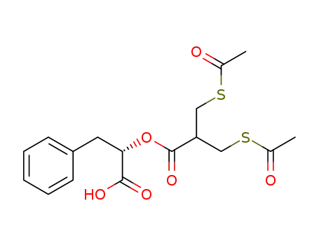 Molecular Structure of 140371-32-0 (Benzenepropanoic acid,
a-[3-(acetylthio)-2-[(acetylthio)methyl]-1-oxopropoxy]-, (S)-)