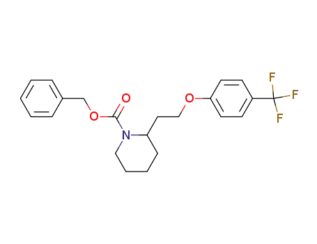Molecular Structure of 500129-38-4 (1-Piperidinecarboxylic acid, 2-[2-[4-(trifluoromethyl)phenoxy]ethyl]-,
phenylmethyl ester)