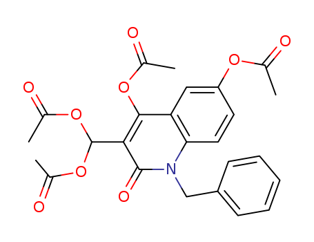 Molecular Structure of 141925-33-9 (2(1H)-Quinolinone,
4,6-bis(acetyloxy)-3-[bis(acetyloxy)methyl]-1-(phenylmethyl)-)