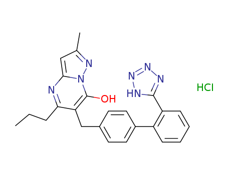 2-METHYL-5-PROPYL-6-((2'-(1H-TETRAZOL-5-YL)(1,1'-BIPHENYL)-4-YL)METHYL)PYRAZOLO[1,5-A]PYRIMIDIN-7-OL HCL