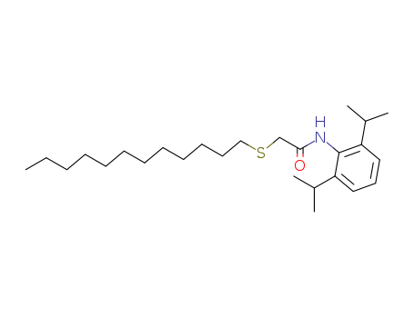 Molecular Structure of 144289-00-9 (Acetamide, N-[2,6-bis(1-methylethyl)phenyl]-2-(dodecylthio)-)
