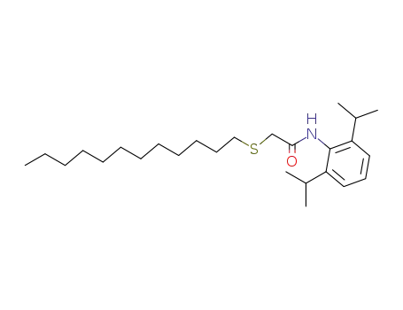 Molecular Structure of 144289-00-9 (Acetamide, N-[2,6-bis(1-methylethyl)phenyl]-2-(dodecylthio)-)