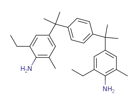 Molecular Structure of 113960-47-7 (Benzenamine,4,4'-[1,4-phenylenebis(1-methylethylidene)]bis[2-ethyl-6-methyl- (9CI))