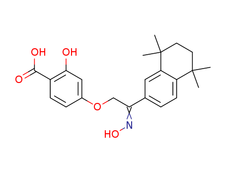 Molecular Structure of 139611-89-5 (Benzoic acid,
2-hydroxy-4-[2-(hydroxyimino)-2-(5,6,7,8-tetrahydro-5,5,8,8-tetramethyl-
2-naphthalenyl)ethoxy]-)