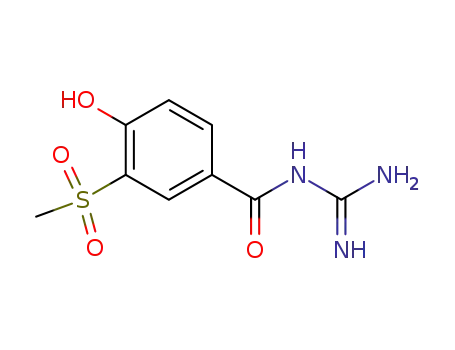 Molecular Structure of 159139-33-0 (Benzamide, N-(aminoiminomethyl)-4-hydroxy-3-(methylsulfonyl)-)
