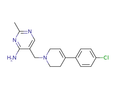 Molecular Structure of 189744-48-7 (4-Pyrimidinamine,
5-[[4-(4-chlorophenyl)-3,6-dihydro-1(2H)-pyridinyl]methyl]-2-methyl-)