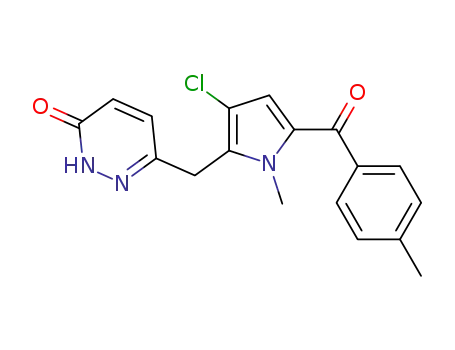 Molecular Structure of 179384-26-0 (3(2H)-Pyridazinone,6-[[3-chloro-1-methyl-5-(4-methylbenzoyl)-1H-pyrrol-2-yl]methyl]-)