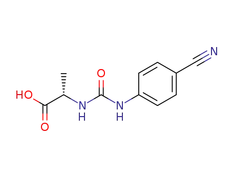 Molecular Structure of 136144-82-6 (L-Alanine, N-[[(4-cyanophenyl)amino]carbonyl]-)