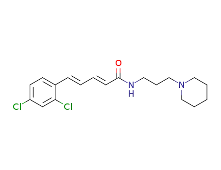 Molecular Structure of 402952-29-8 (2,4-Pentadienamide, 5-(2,4-dichlorophenyl)-N-[3-(1-piperidinyl)propyl]-,
(2E,4E)-)