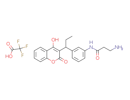Molecular Structure of 166281-65-8 (Propanamide,
3-amino-N-[3-[1-(4-hydroxy-2-oxo-2H-1-benzopyran-3-yl)propyl]phenyl]-
, mono(trifluoroacetate) (salt))