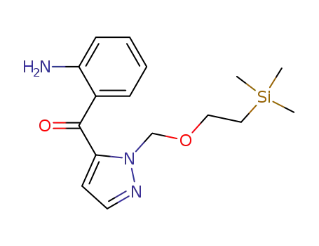Molecular Structure of 168162-13-8 (Methanone,
(2-aminophenyl)[1-[[2-(trimethylsilyl)ethoxy]methyl]-1H-pyrazol-5-yl]-)