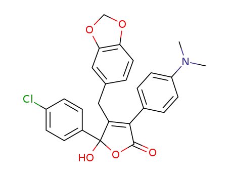 2(5H)-Furanone,
4-(1,3-benzodioxol-5-ylmethyl)-5-(4-chlorophenyl)-3-[4-(dimethylamino)
phenyl]-5-hydroxy-
