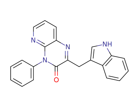 Molecular Structure of 176029-34-8 (Pyrido[2,3-b]pyrazin-3(4H)-one, 2-(1H-indol-3-ylmethyl)-4-phenyl-)