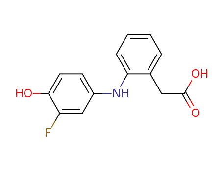 Molecular Structure of 320777-39-7 (Benzeneacetic acid, 2-[(3-fluoro-4-hydroxyphenyl)amino]-)