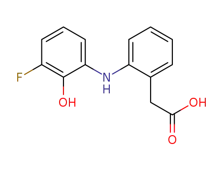 Molecular Structure of 320777-37-5 (Benzeneacetic acid, 2-[(3-fluoro-2-hydroxyphenyl)amino]-)