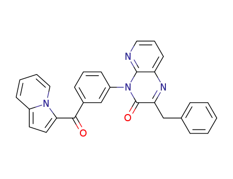 Molecular Structure of 176029-54-2 (Pyrido[2,3-b]pyrazin-3(4H)-one,
4-[3-(3-indolizinylcarbonyl)phenyl]-2-(phenylmethyl)-)
