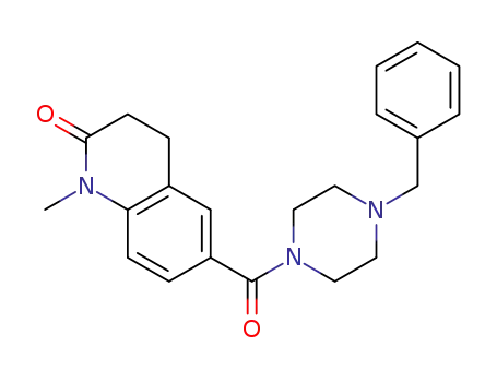 Molecular Structure of 83734-90-1 (Piperazine,
1-(phenylmethyl)-4-[(1,2,3,4-tetrahydro-1-methyl-2-oxo-6-quinolinyl)carb
onyl]-)