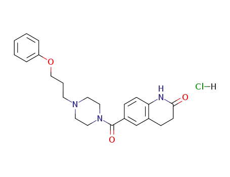 Molecular Structure of 83734-85-4 (Piperazine,
1-(3-phenoxypropyl)-4-[(1,2,3,4-tetrahydro-2-oxo-6-quinolinyl)carbonyl]-,
monohydrochloride)