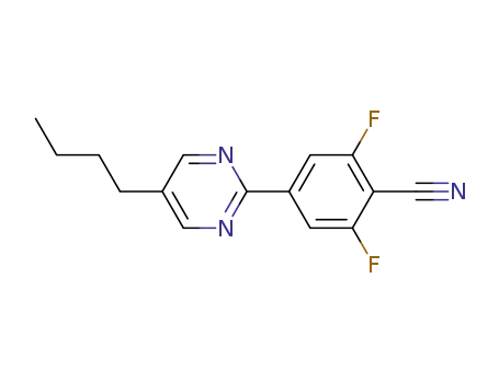 Molecular Structure of 131997-96-1 (Benzonitrile, 4-(5-butyl-2-pyrimidinyl)-2,6-difluoro-)