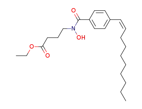 Molecular Structure of 101335-21-1 (Butanoic acid, 4-[[4-(1-decenyl)benzoyl]hydroxyamino]-, ethyl ester, (Z)-)