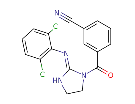 Molecular Structure of 87235-90-3 (1H-Imidazol-2-amine,
1-(3-cyanobenzoyl)-N-(2,6-dichlorophenyl)-4,5-dihydro-)