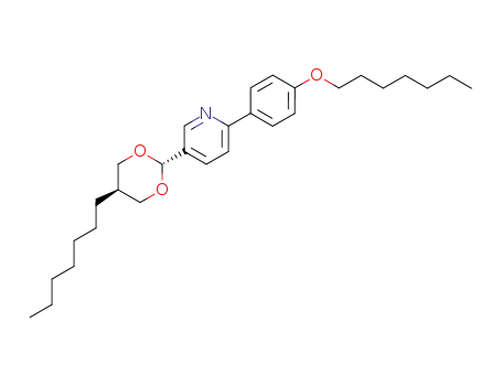 Molecular Structure of 139031-88-2 (Pyridine, 5-(5-heptyl-1,3-dioxan-2-yl)-2-[4-(heptyloxy)phenyl]-, trans-)