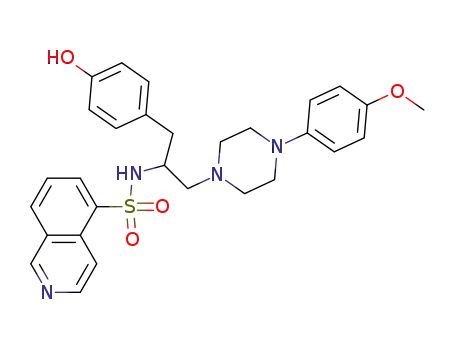 Molecular Structure of 130962-78-6 (5-Isoquinolinesulfonamide,
N-[2-(4-hydroxyphenyl)-1-[[4-(4-methoxyphenyl)-1-piperazinyl]methyl]eth
yl]-)