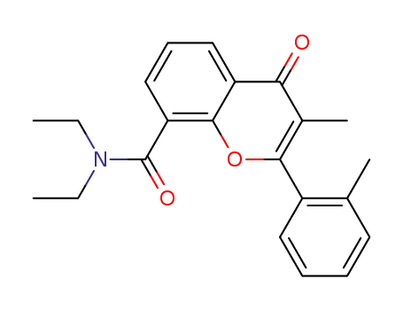 Molecular Structure of 90102-14-0 (4H-1-Benzopyran-8-carboxamide,
N,N-diethyl-3-methyl-2-(2-methylphenyl)-4-oxo-)