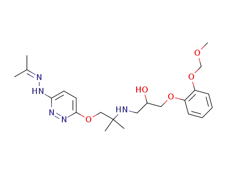 Molecular Structure of 89514-15-8 (3(2H)-Pyridazinone,6-[2-[[2-hydroxy-3-[2-(methoxymethoxy)phenoxy]propyl]amino]-2-methylpropoxy]-, (1-methylethylidene)hydrazone)