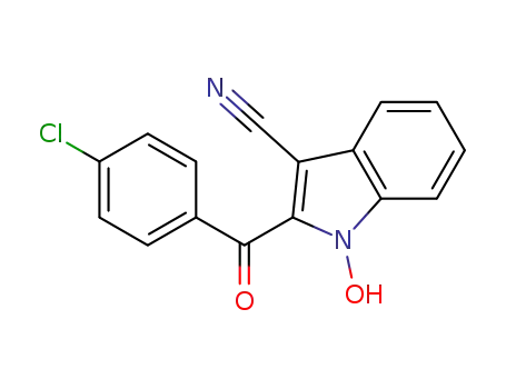 Molecular Structure of 141474-98-8 (1H-Indole-3-carbonitrile, 2-(4-chlorobenzoyl)-1-hydroxy-)