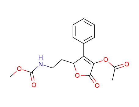 Carbamic acid,
[2-[4-(acetyloxy)-2,5-dihydro-5-oxo-3-phenyl-2-furanyl]ethyl]-, methyl
ester