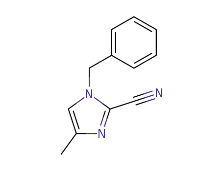 Molecular Structure of 111851-94-6 (1H-Imidazole-2-carbonitrile, 4-methyl-1-(phenylmethyl)-)