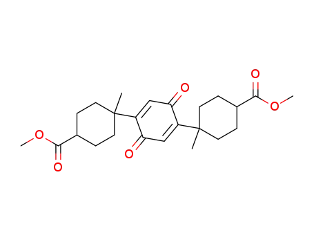 Molecular Structure of 90037-11-9 (Cyclohexanecarboxylic acid,
4,4'-(3,6-dioxo-1,4-cyclohexadiene-1,4-diyl)bis[4-methyl-, dimethyl
ester)