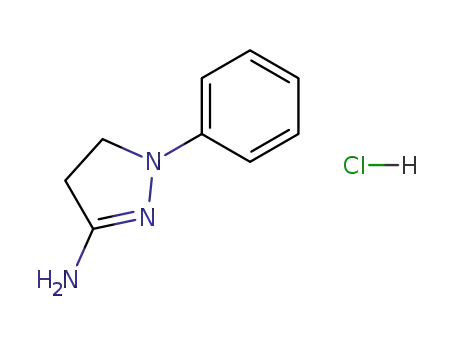Molecular Structure of 71088-30-7 (1H-Pyrazol-3-amine, 4,5-dihydro-1-phenyl-, monohydrochloride)