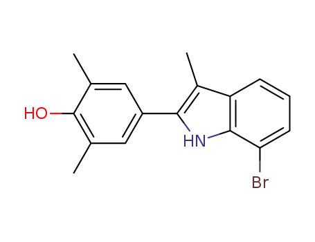 Molecular Structure of 104007-98-9 (Phenol, 4-(7-bromo-3-methyl-1H-indol-2-yl)-2,6-dimethyl-)