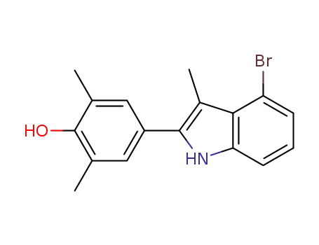 Molecular Structure of 104007-82-1 (Phenol, 4-(4-bromo-3-methyl-1H-indol-2-yl)-2,6-dimethyl-)