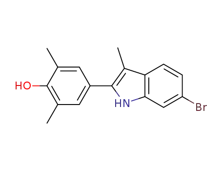 Molecular Structure of 104007-92-3 (Phenol, 4-(6-bromo-3-methyl-1H-indol-2-yl)-2,6-dimethyl-)