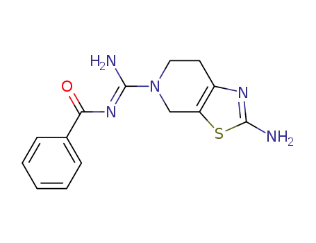 Molecular Structure of 97817-35-1 ((E)-N-(Amino(2-amino-6,7-dihydrothiazolo[5,4-c]pyridin-5(4H)-yl)methylene)benzamide)