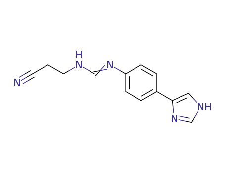 Molecular Structure of 89258-75-3 (Methanimidamide, N-(2-cyanoethyl)-N'-[4-(1H-imidazol-4-yl)phenyl]-)