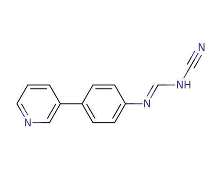 Molecular Structure of 89250-65-7 (Methanimidamide, N-cyano-N'-[4-(3-pyridinyl)phenyl]-)