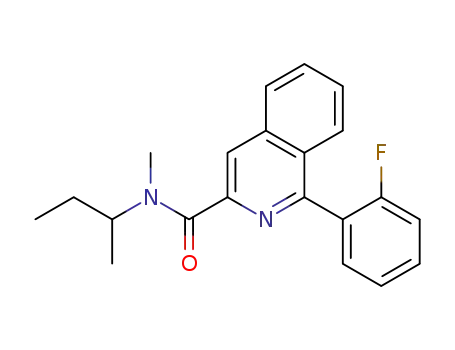 Molecular Structure of 89242-24-0 (3-Isoquinolinecarboxamide,1-(2-fluorophenyl)-N-methyl-N-(1-methylpropyl)-)