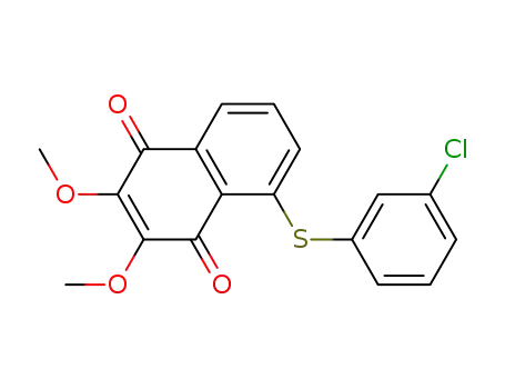 Molecular Structure of 89226-96-0 (1,4-Naphthalenedione, 5-[(3-chlorophenyl)thio]-2,3-dimethoxy-)