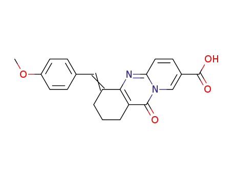 Molecular Structure of 89098-43-1 (1H-Pyrido[2,1-b]quinazoline-8-carboxylic acid,
2,3,4,11-tetrahydro-4-[(4-methoxyphenyl)methylene]-11-oxo-)