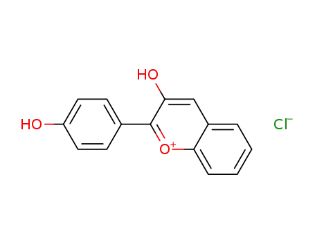 Molecular Structure of 15402-05-8 (1-Benzopyrylium, 3-hydroxy-2-(4-hydroxyphenyl)-, chloride)