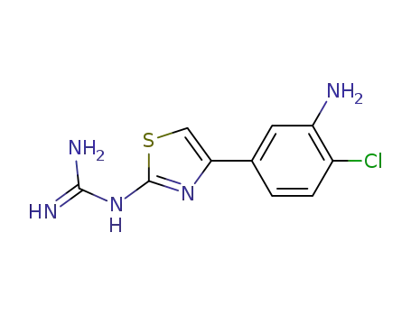 Molecular Structure of 88540-95-8 (Guanidine, [4-(3-amino-4-chlorophenyl)-2-thiazolyl]-)